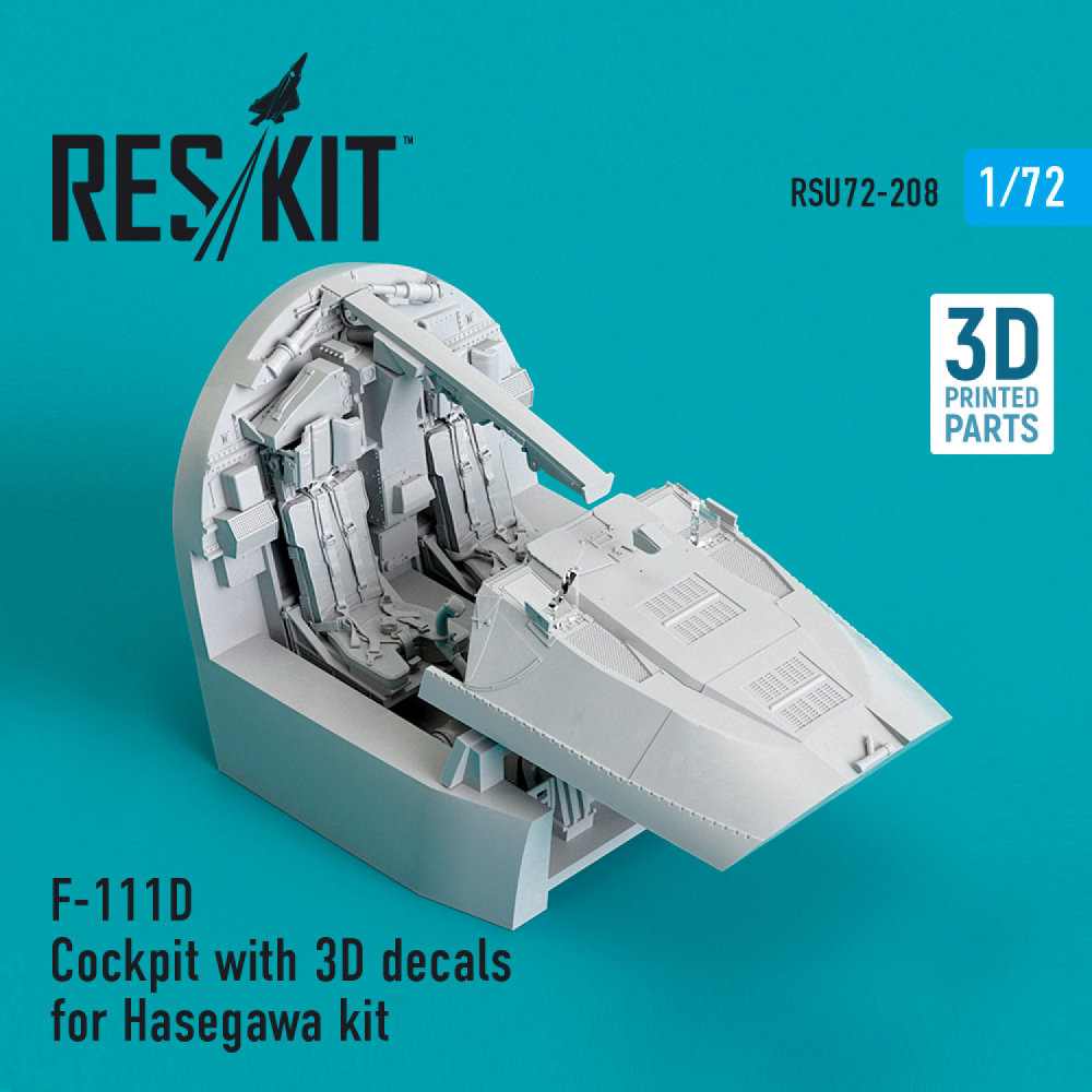 1/72 F-111D Cockpit w/ 3D decals (HAS) 3D Printed